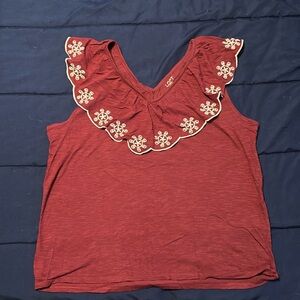 Loft outlet, reddish brown sleeveless top